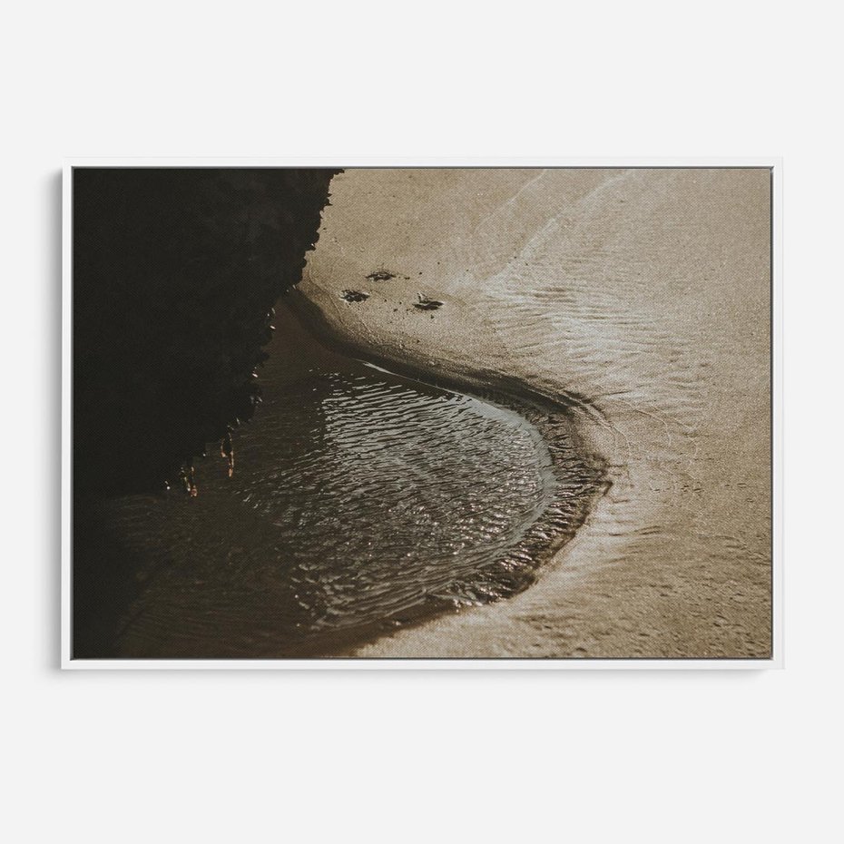 Obraz w ramie 70x50 - Relaksujący Raj - plaża, morze - rama biała