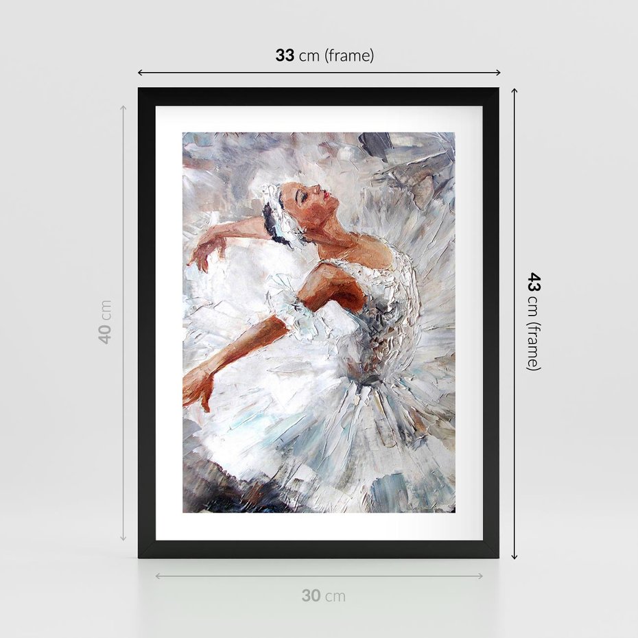 Plakat w ramie 30x40 - Baletowa Sztuka - balet, sztuka - rama czarna