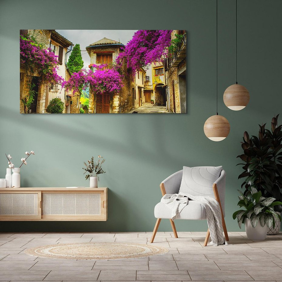 Obraz na płótnie 120x60 - Urok francuskiej uliczki - Francja, uliczka