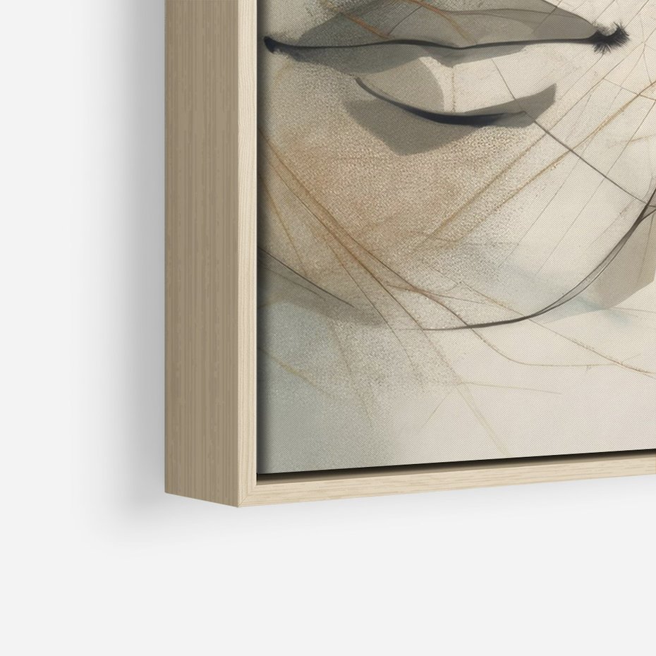 Obraz w ramie 80x120 - Tylko Zamknij Oczy - twarz kobiety, zamknięte oczy - rama drewno