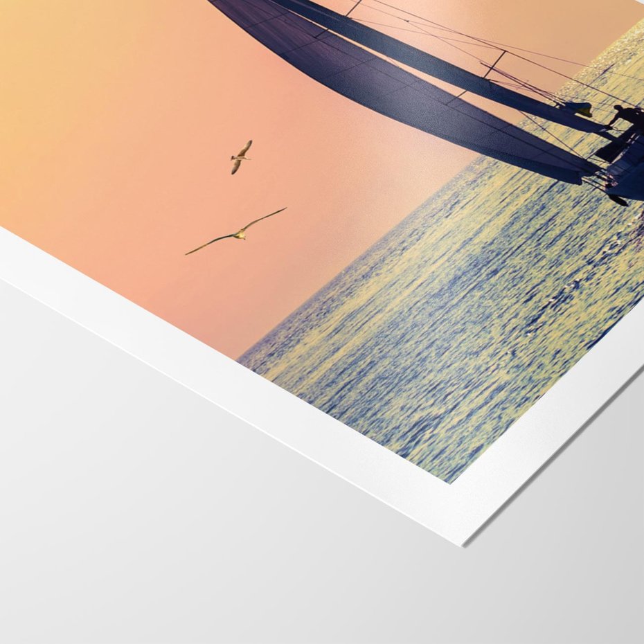 Plakat bez ramy 21x30 - Żaglówka na Horyzoncie - żaglówka, jacht