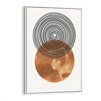 Obraz w ramie 70x100 - Taniec Okręgów - boho obraz, geometria - rama biała