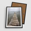 Plakat w ramie 50x70 - Jeziorne Refleksje - pomost, jezioro - rama czarna