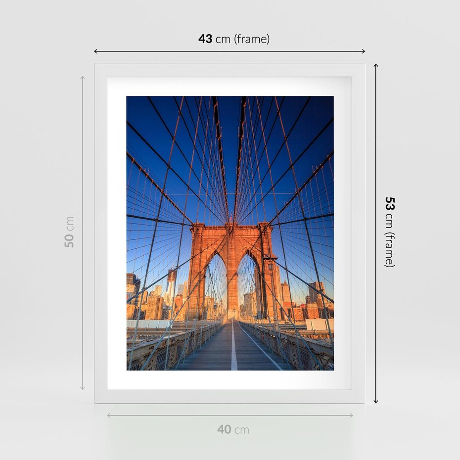 Plakat w ramie 40x50 - Most architektoniczne arcydzieło - most, architektura - rama biała