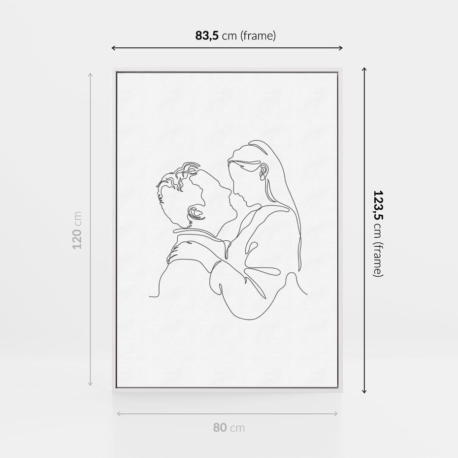 Obraz w ramie 80x120 - Bezgraniczne Tańce - para zakochanych, kobieta i mężczyzna - rama biała