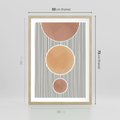 Plakat w ramie 50x70 - Taniec Linii - abstrakcyjna nowoczesna sztuka, koła okręgi - rama drewno