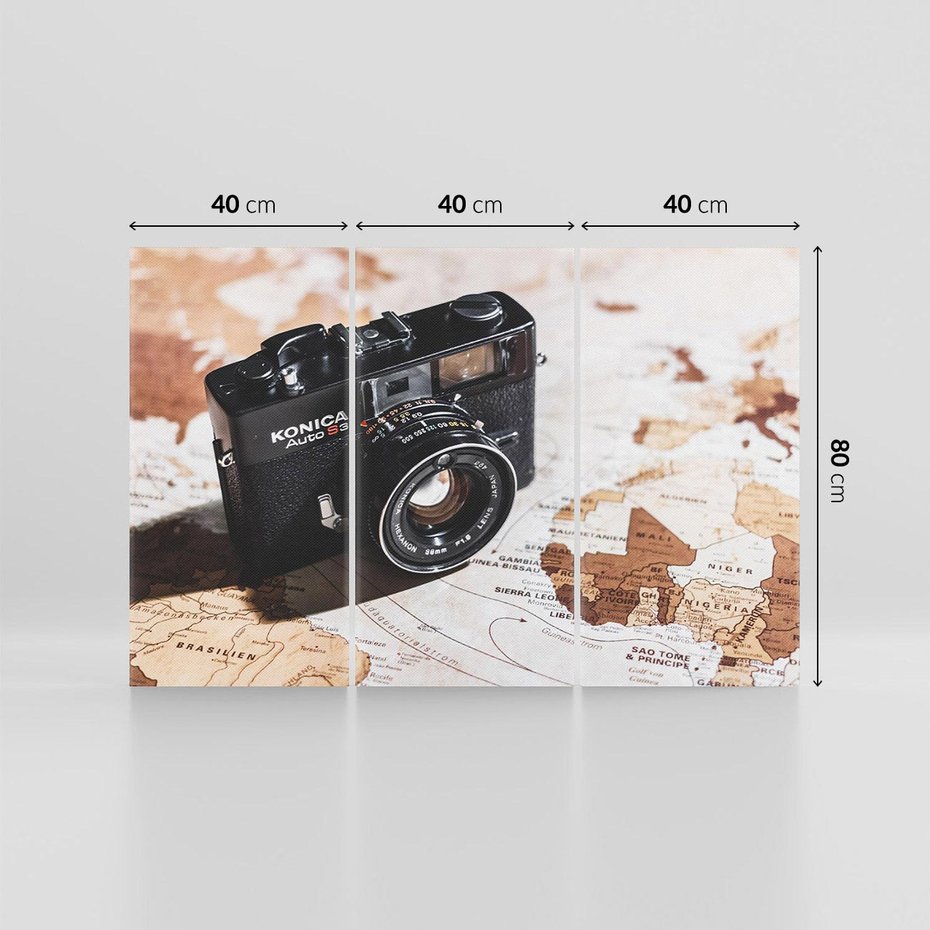 Obraz na płótnie 120x80 - Fotograficzna Przygoda Retro - aparat, retro