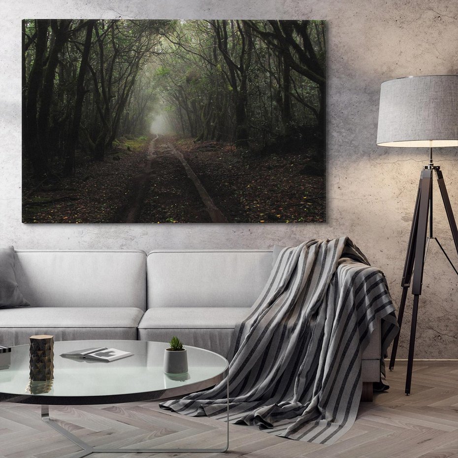 Obraz na płótnie 70x50 - Urok Drogi - las, droga