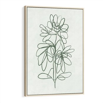 Obraz w ramie 70x100 - Spokojne Poddanie Naturze - zielony plakat, roślinne inspiracje - rama drewno