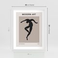 Plakat w ramie 40x50 - Modernistyczna Wizja - plakat modern, czarna postać - rama biała