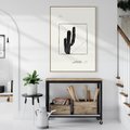 Obraz w ramie 50x70 - Zaklęta roślinna ekspresja - nowoczesna sztuka, minimalistyczny styl - rama drewno
