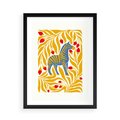 Plakat w ramie 50x70 - Zebra w Nowoczesności - abstrakcyjna nowoczesna grafika, pośrodku zebra - rama czarna