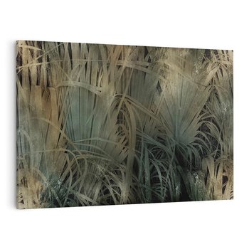 Obraz na płótnie 120x80 - Światło w mroku duszy - liście traw, mroczny klimat