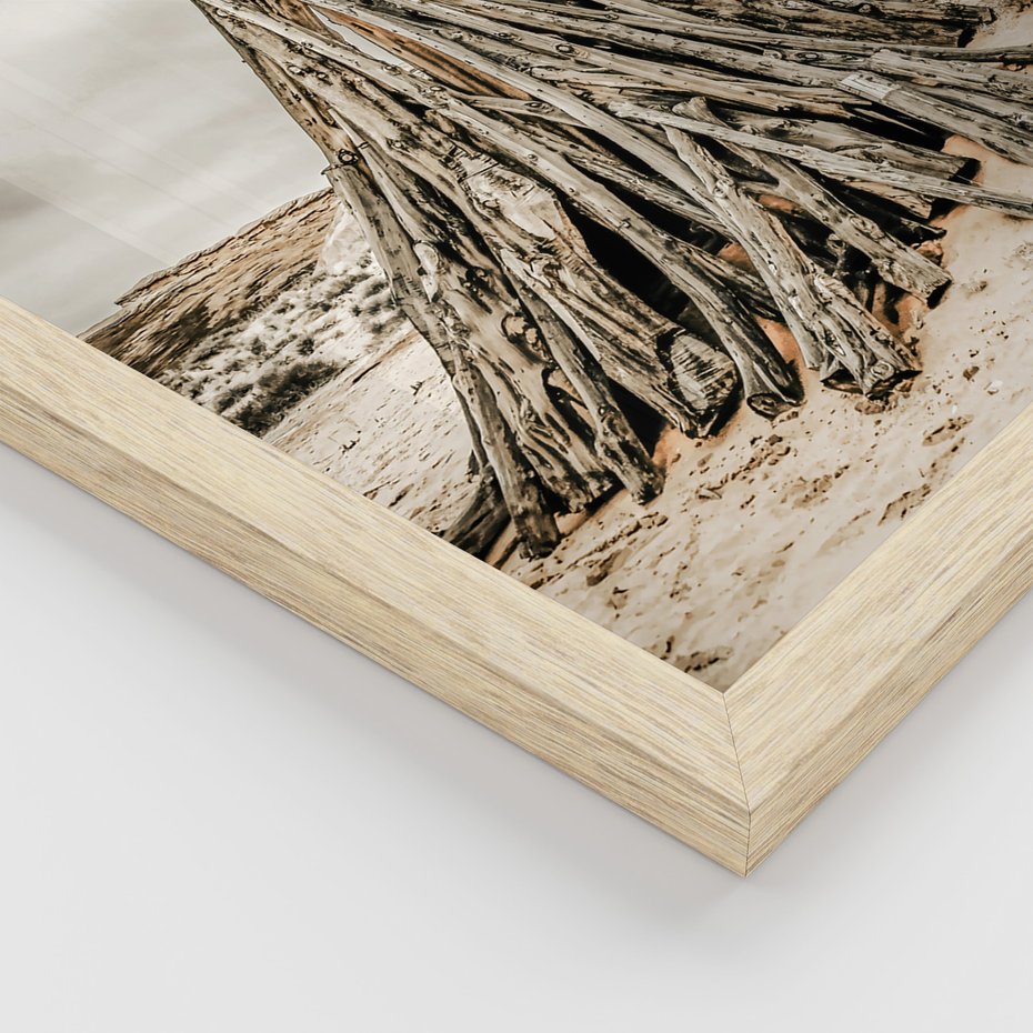 Zestaw obrazy w ramie 50x70 galeria - Chata, stara, retro, klamka - rama drewno