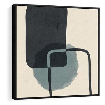 Obraz w ramie 50x50 - Migotliwe Refleksje - abstrakcyjne nieregularne kształty, minimalistyczny plakat - rama czarna