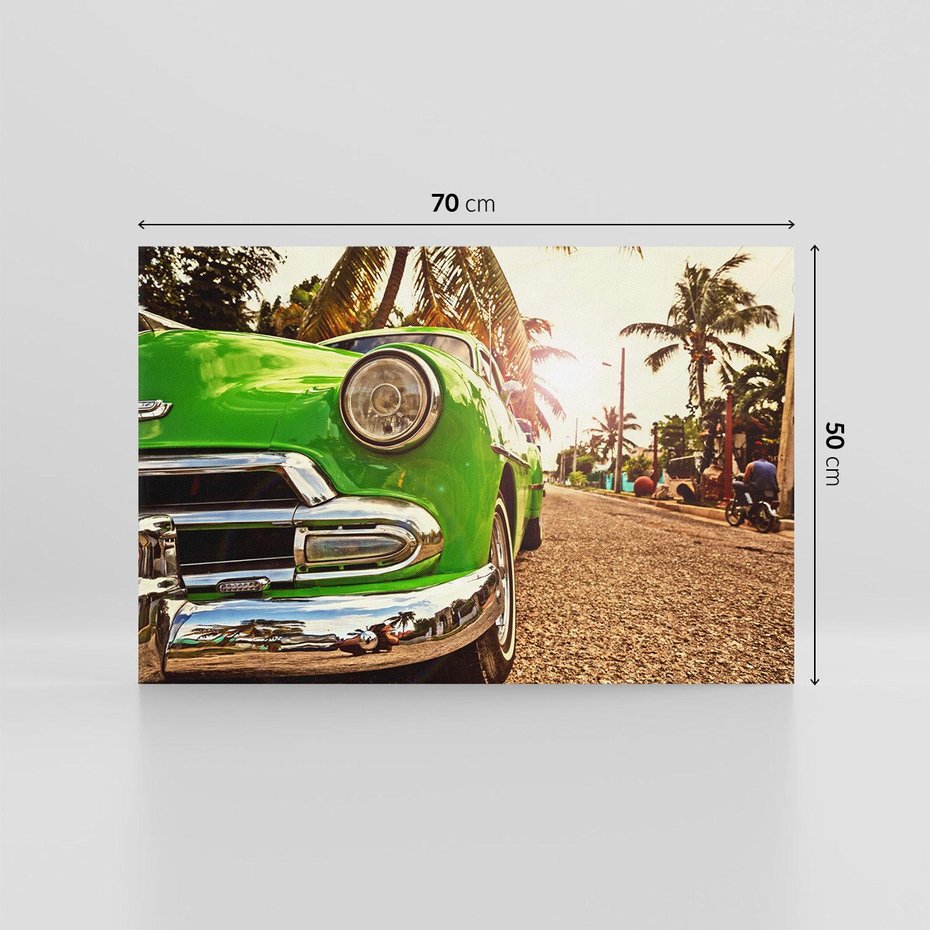 Obraz na płótnie 70x50 - Kubańska przygoda: TAXI przez Hawanę - Kuba, Hawana