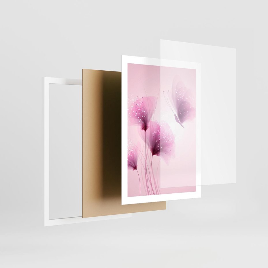 Plakat w ramie 50x70 - Akwarelowe Kwiaty w Pastelach - kwiaty, akwarelowe - rama biała