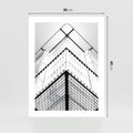 Plakat bez ramy 30x40 - Elegancja Współczesnej Architektury: Wieżowiec w Monochromii - nowoczesna architektura, czarno biała fotografia