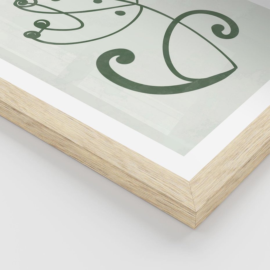 Plakat w ramie 40x50 - Zieleń Wyjątkowego Ukojenia - zielony odcień, abstrakcja - rama drewno