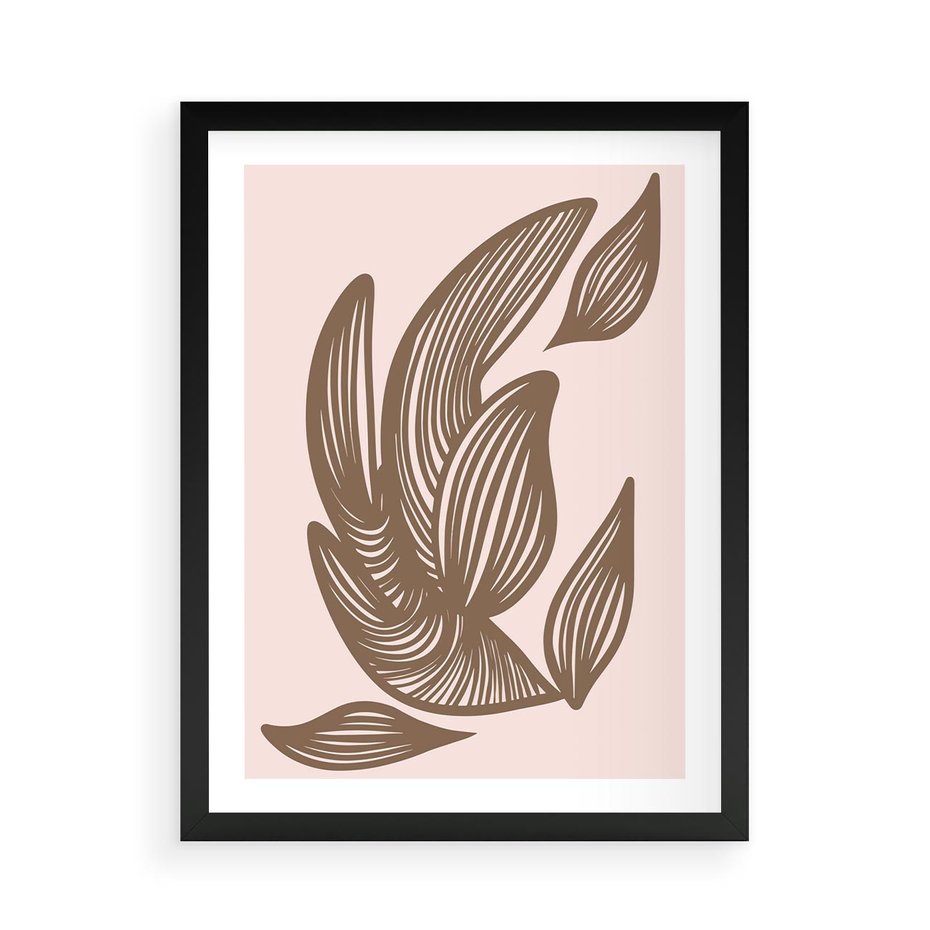 Plakat w ramie 50x70 - Nowoczesne Harmonie - skandynawski styl, plakat - rama czarna