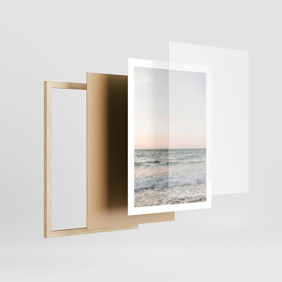 Plakat w ramie 50x70 - Morze i Fale - morze, fale - rama drewno