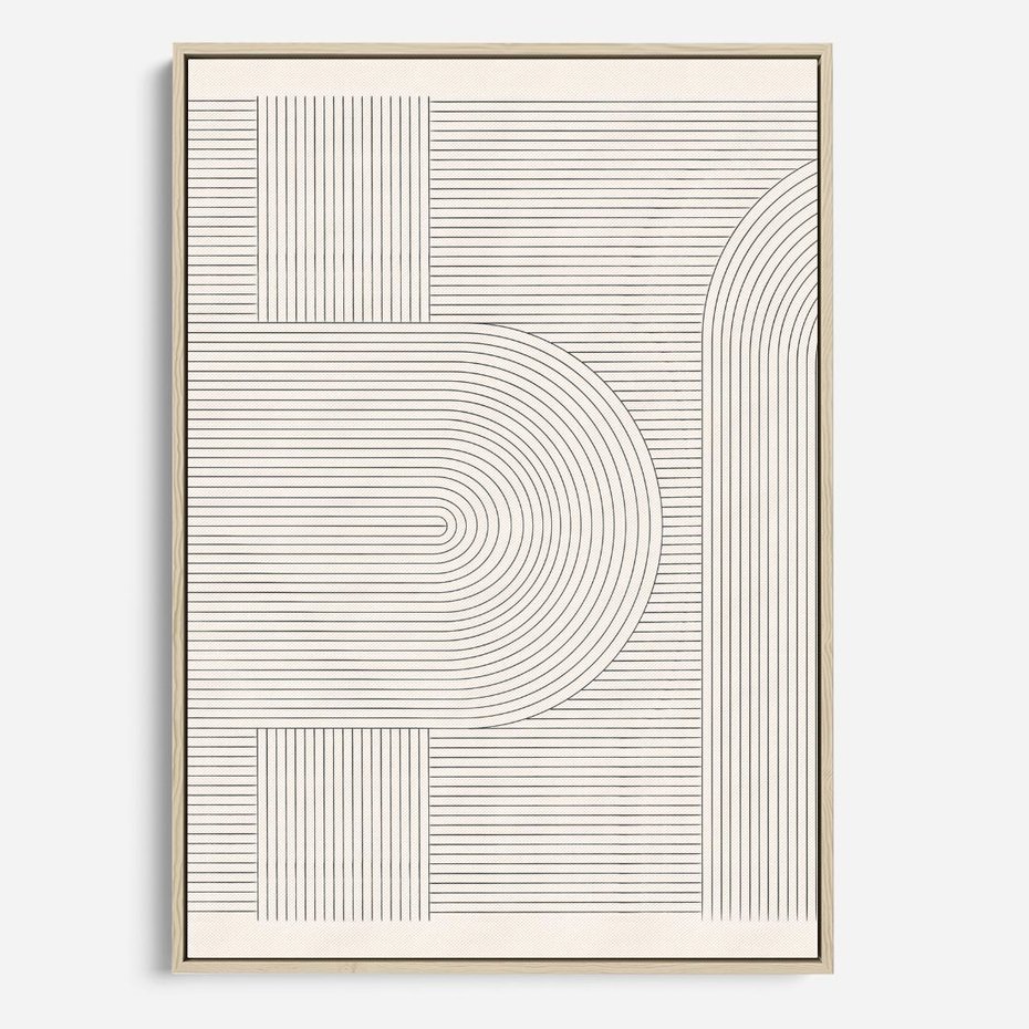 Obraz w ramie 70x100 - Geometryczna Elegancja Mid Century - mid century, minimalizm - rama drewno