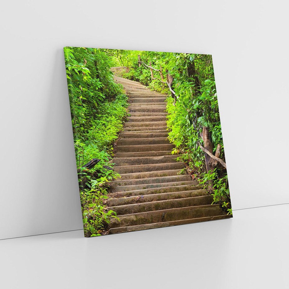 Obraz na płótnie 60x60 - Magia Leśnej Ścieżki - ścieżka, w lesie