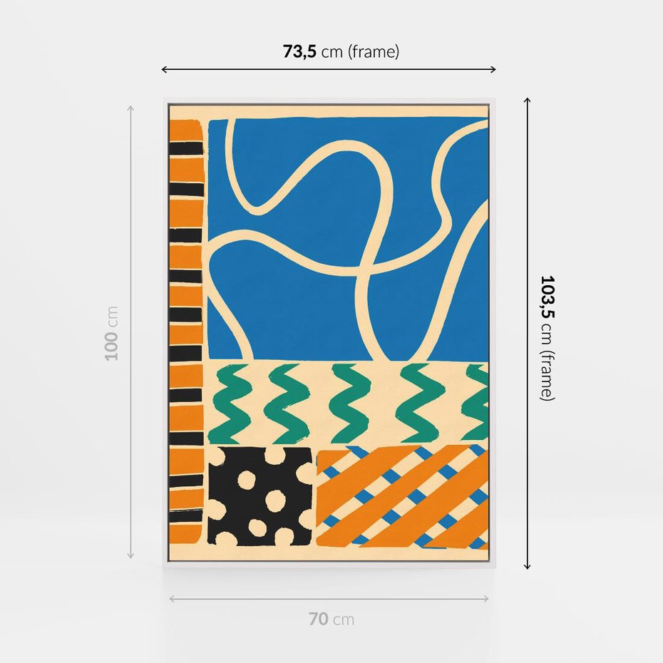 Obraz w ramie 70x100 - Etno Boho - etno ornamenty, boho klimat - rama biała