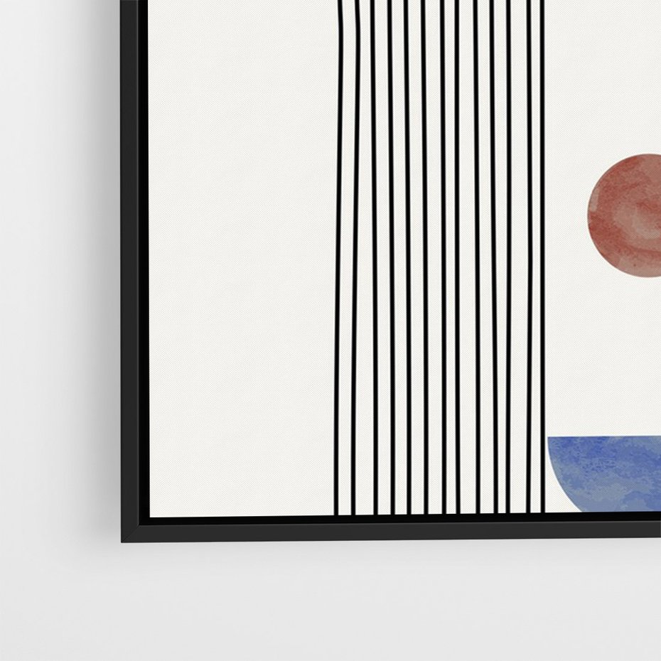 Obraz w ramie 70x100 - Symfonia Kształtów - nowoczesny plakat, styl midcentury - rama czarna