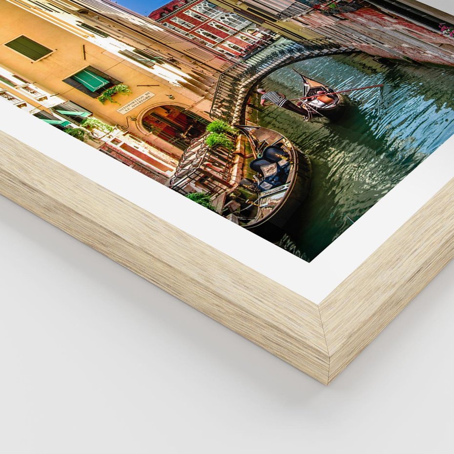 Plakat w ramie 30x40 - Romantyczna Gondola - Wenecja, gondola - rama drewno