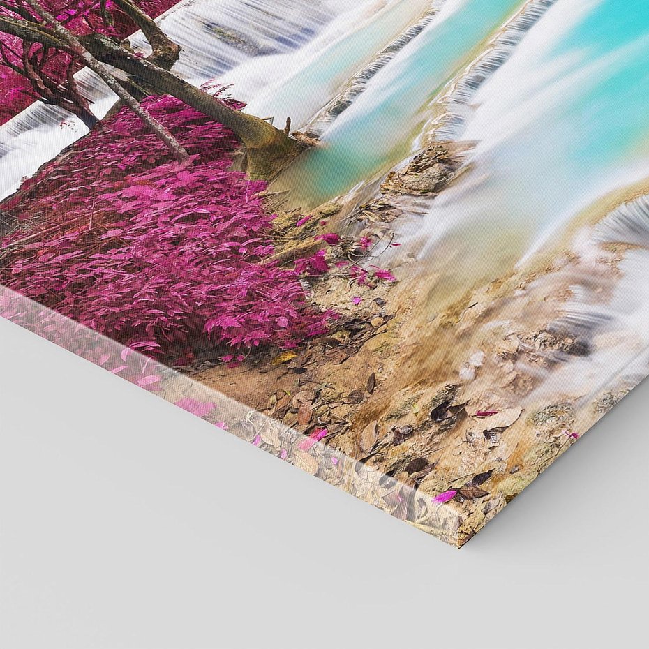 Obraz na płótnie 70x50 - Siła Natury - wodospad, Tajlandia