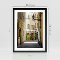 Plakat w ramie 30x40 - Uliczka: perspektywa miejskiego krajobrazu - uliczka, perspektywa - rama czarna