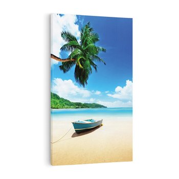 Obraz na płótnie 50x70 - Raj na plaży z palmami - plaża, palma