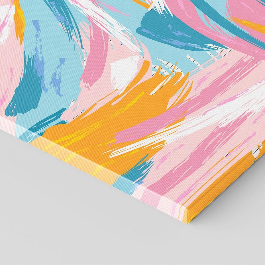 Obraz na płótnie 150x50 - Refleksje w krainie abstrakcji - abstrakcja, energiczne pociągnięcia pędzla