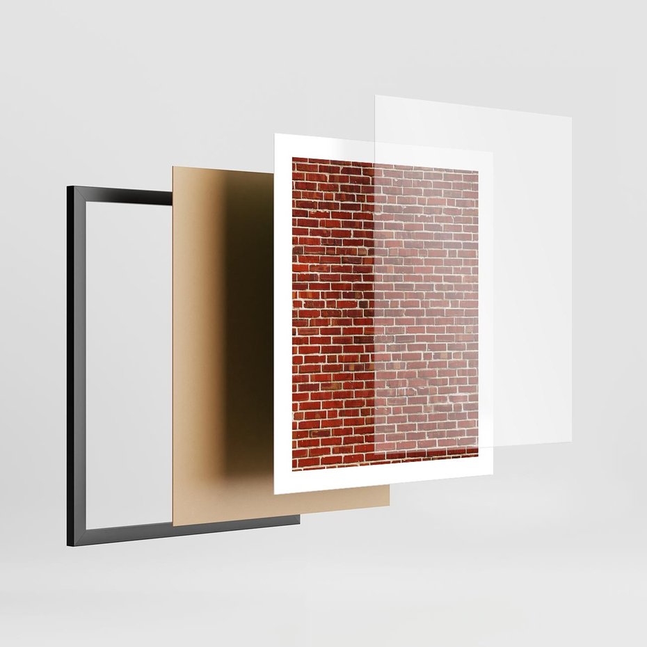 Plakat w ramie 40x50 - Mur z Cegieł - cegły, mur - rama czarna