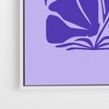 Obraz w ramie 50x70 - Migocące Boho Wibracje - kwiaty, energetyczne fioletowe tło - rama biała