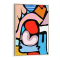 Obraz w ramie 50x70 - Czarny Komiks - abstrakcyjne formy, komiksowy styl - rama drewno