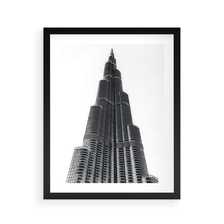 Plakat w ramie 40x50 - Wieżowiec w Monochromii - wieżowiec, architektura - rama czarna