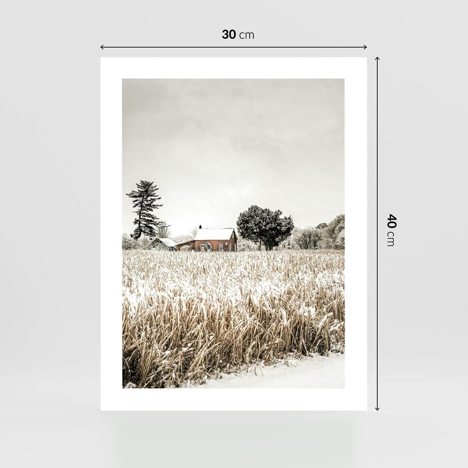 Plakat bez ramy 30x40 - Idylliczna Zima - zima, krajobraz zimowy