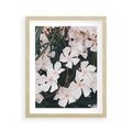 Plakat w ramie 40x50 - Egzotyczna Uroda - białe kwiaty, tropikalne kwiaty - rama drewno