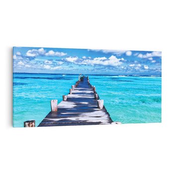 Obraz na płótnie 120x60 - Molo na Plaży Morza - molo, plaża