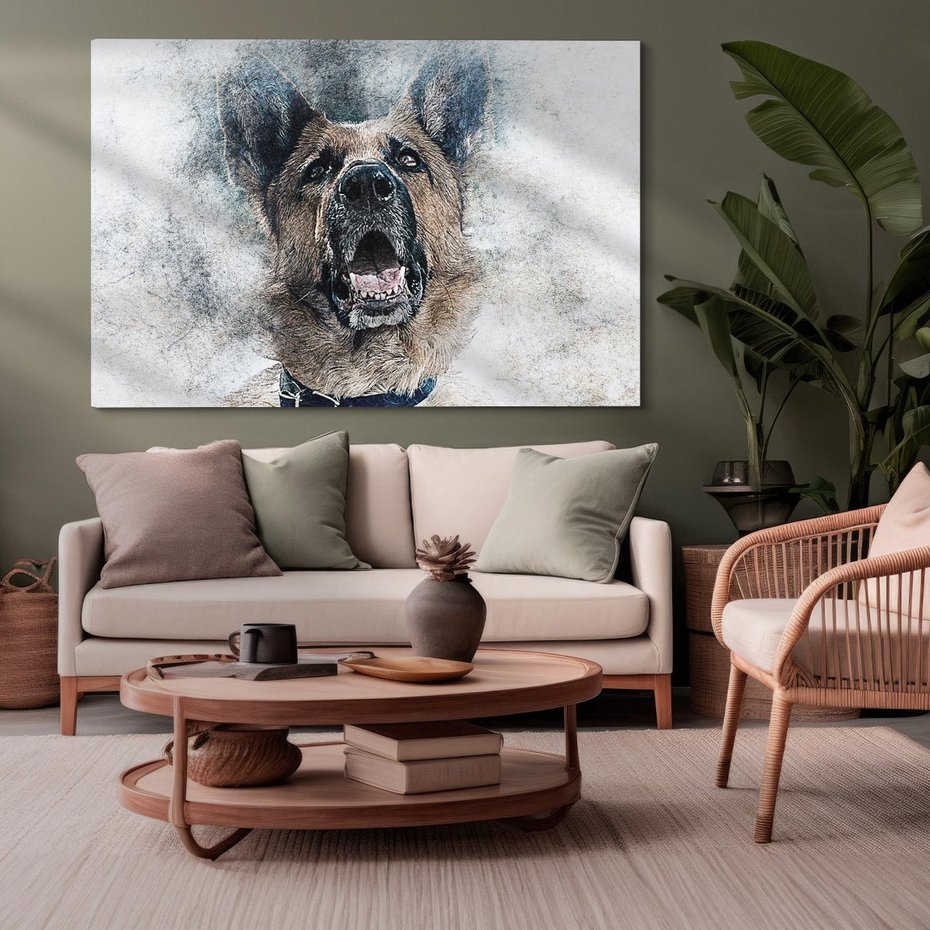 Obraz na płótnie 120x80 - Pies - wierny towarzysz - pies, sztuka