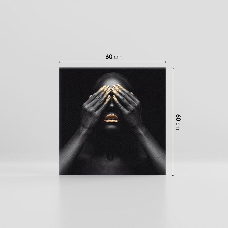 Obraz na płótnie 60x60 - Złote Usta wyjątkowa subtelność - złote usta, złote palce