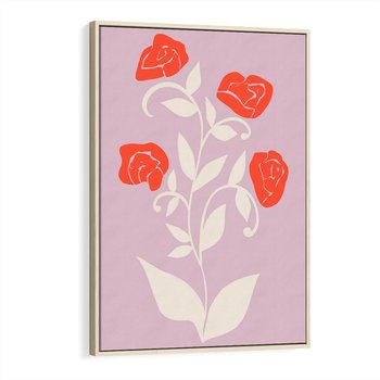 Obraz w ramie 50x70 - Migotliwe Widzenie Kwiatów - nowoczesny plakat, roślinne motywy - rama drewno