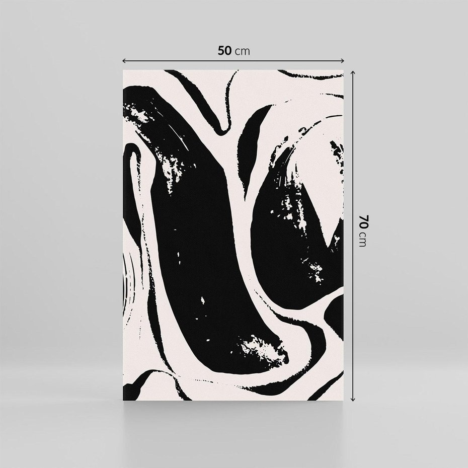 Obraz na płótnie 50x70 - Wibracje w ciemnościach duszy - czarno biała abstrakcja, nieregularne rozmyte linie