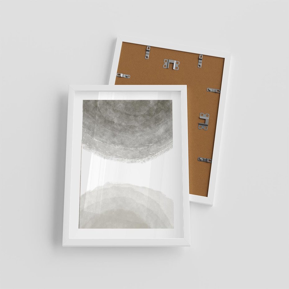 Plakat w ramie 30x40 - Impresje Energii - rozmyte cienie, abstrakcja - rama biała