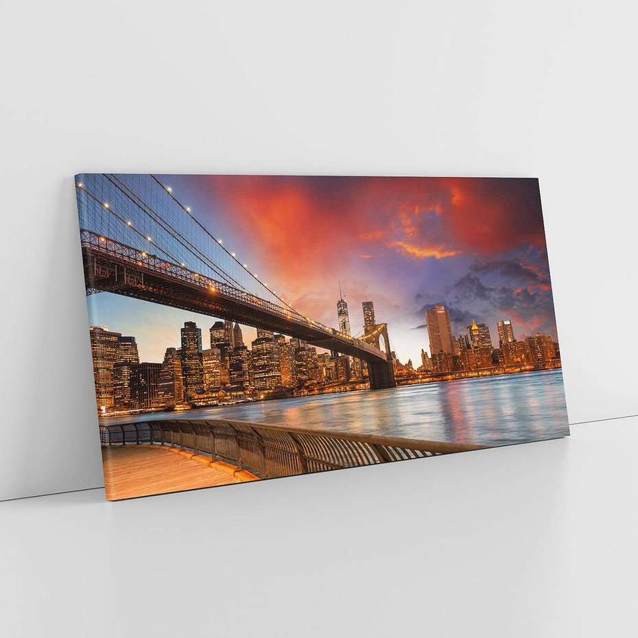 Obraz na płótnie 120x60 - Magia zachodu słońca nad mostem - zachód, słońca