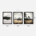 Zestaw obrazy w ramie 40x50 galeria - Rustykalna, chata, góry, mgły - rama czarna