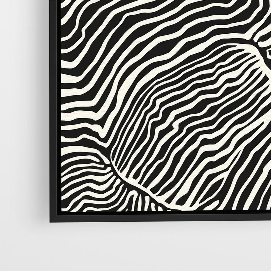 Obraz w ramie 50x50 - Migoczące Kontury - boho plakat, rycina - rama czarna