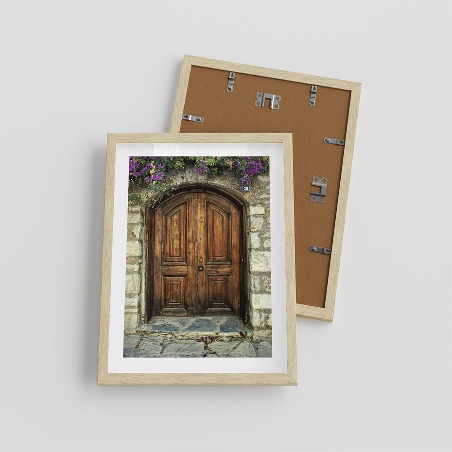 Plakat w ramie 30x40 - Tajemnicze stare drzwi - stare, drzwi - rama drewno